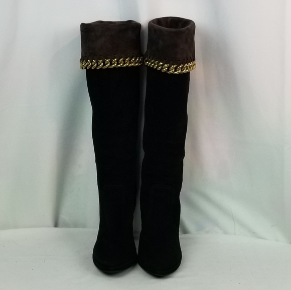 Sergio Rossi Black Suede Over the Knee Boots 39 - Picture 4 of 14